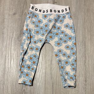 Bonds Kids Leggings with Blue and Orange Floral Design